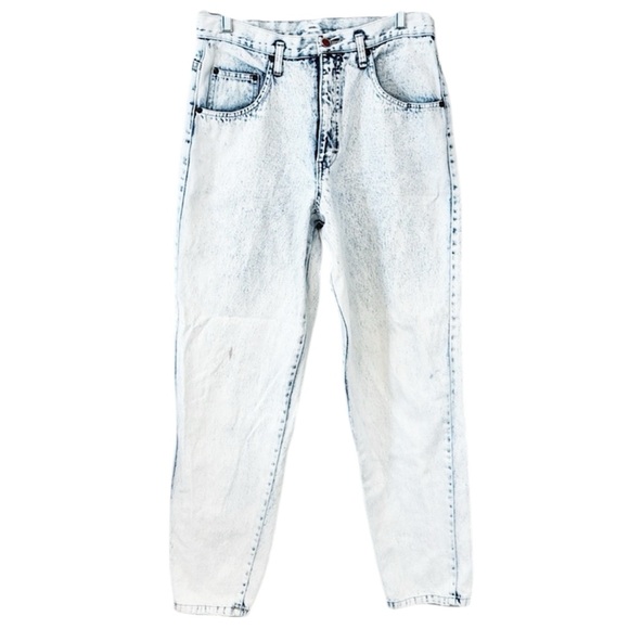 Brittania Denim - BRITTANIA Vintage Acid Wash Jeans Relaxed Fit Taper High Rise Size 30